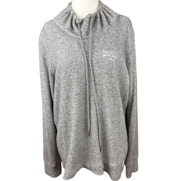 Straight down L Womens Golf thermal long sleeve Cowl neck Gray Sweater Hoodie - Picture 2 of 11